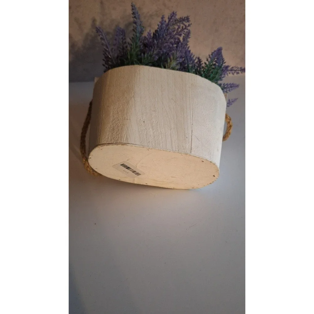 LAVENDER FLORAL ARRANGEMENT FAUX FLOWERS BIRD NEST CERAMIC PLANTER DECOR